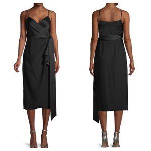 Diane Von Furstenburg Avila Sleeveless Wrap Midi Dress Black Size 2
